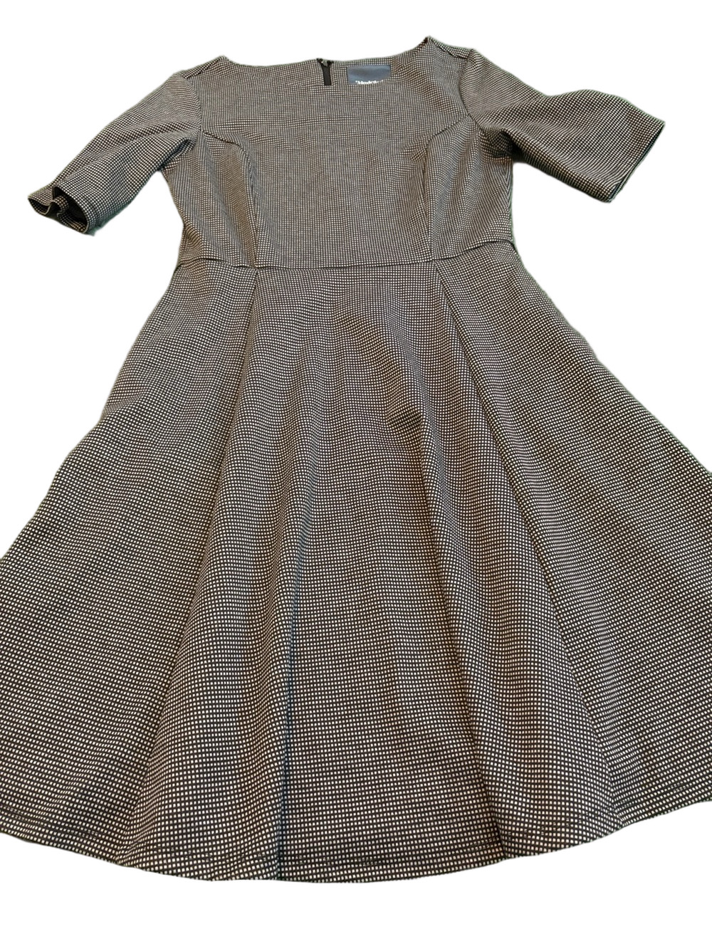 Modcloth A Line Black and White Fit and Flare Dress Medium Pockets